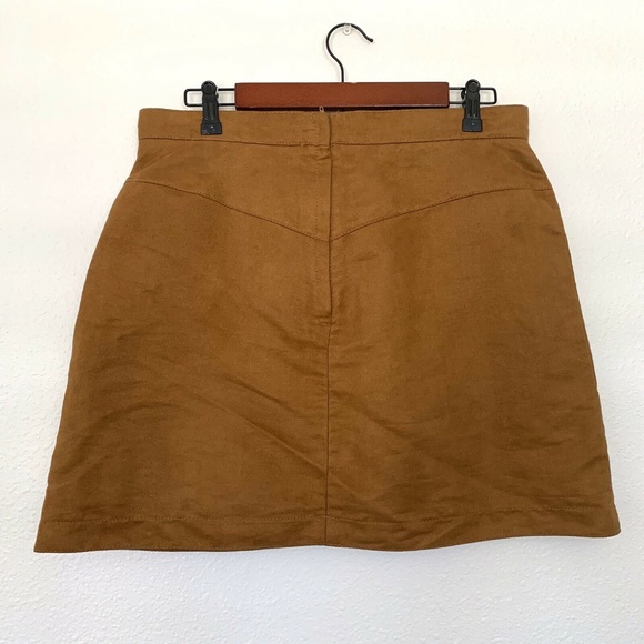H&M Brown Suede Button Front Mini Skirt - Picture 6 of 8
